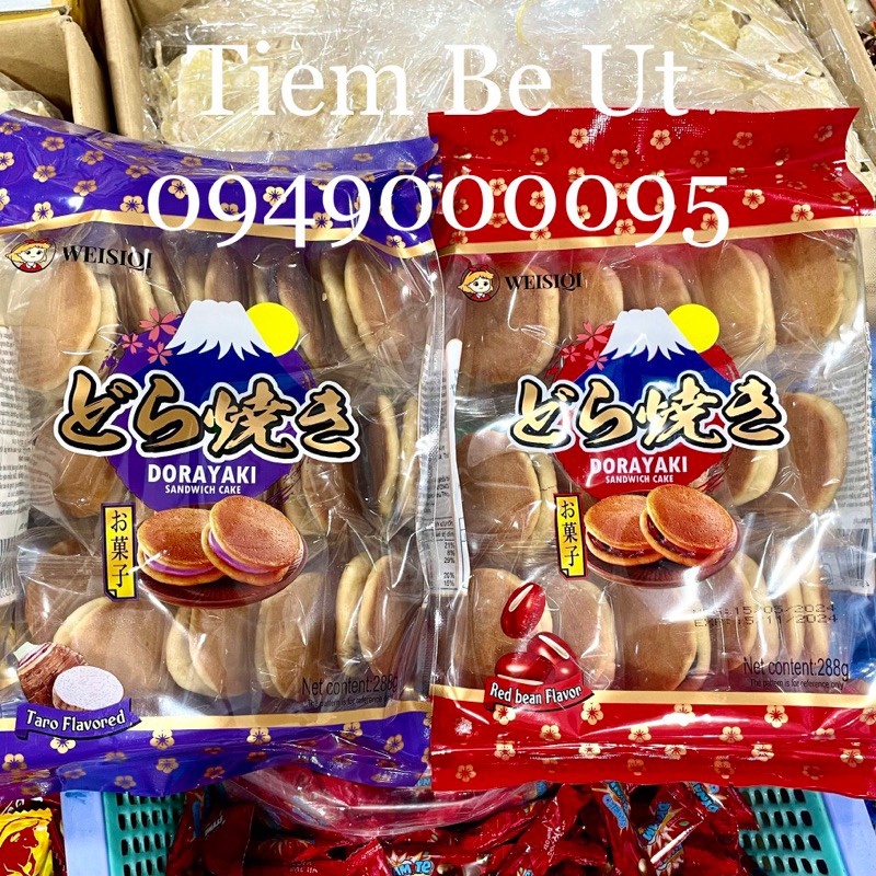 Bánh rán doremon nhân đậu đỏ/khoai môn Dorayaki Weisiqi 288gram ...