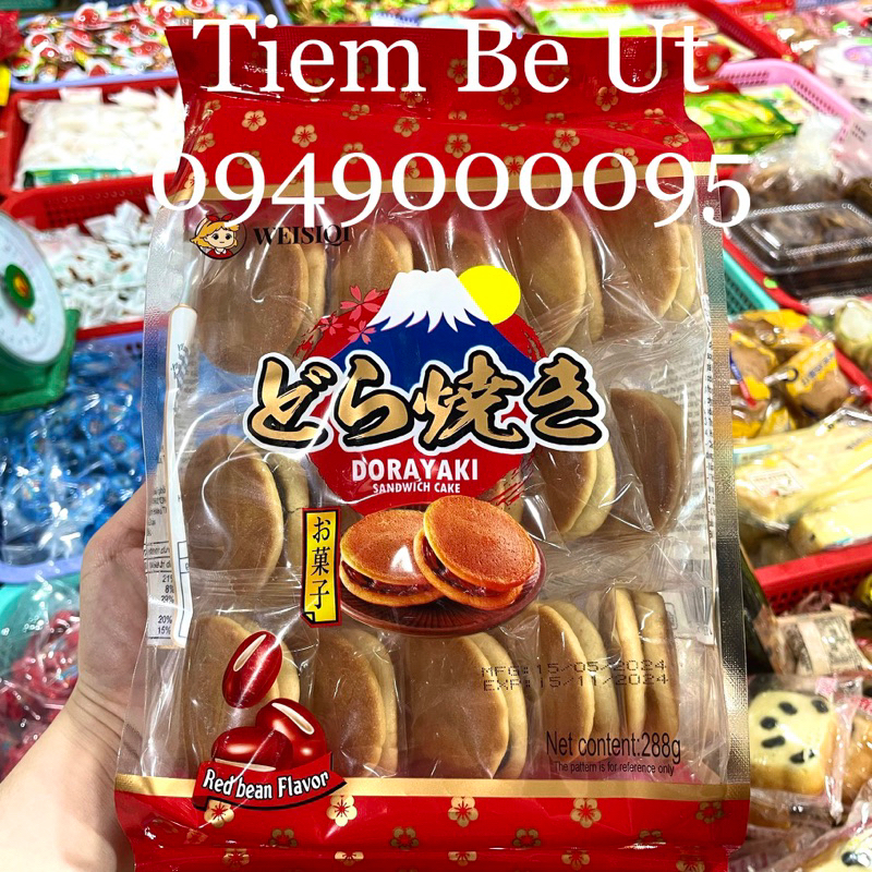 Bánh rán doremon nhân đậu đỏ/khoai môn Dorayaki Weisiqi 288gram ...