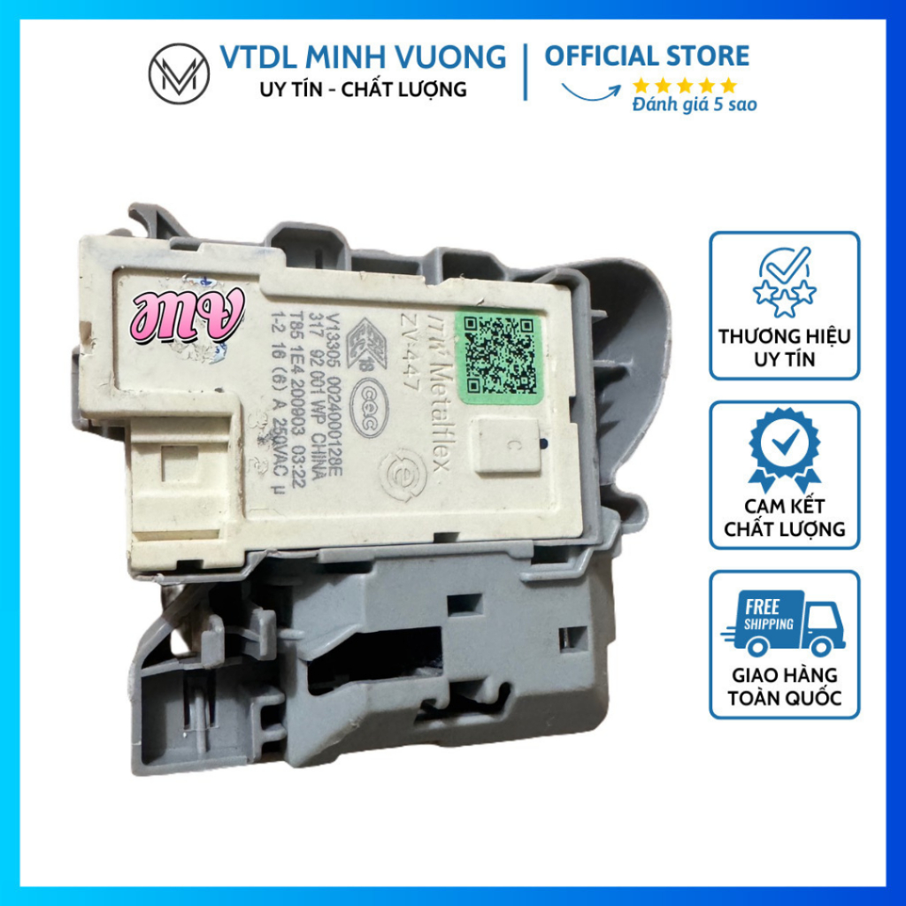 Công Tắc Khóa Cửa Máy Giặt Aqua (Xám) – Phụ Kiện Máy Giặt Chính Hãng