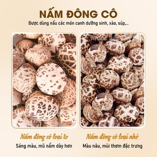 Nấm đông cô khô Nhật Bản 100g, tai nấm to, trắng, thơm ngon, dùng hầm canh, pha trà - Lãn Ông