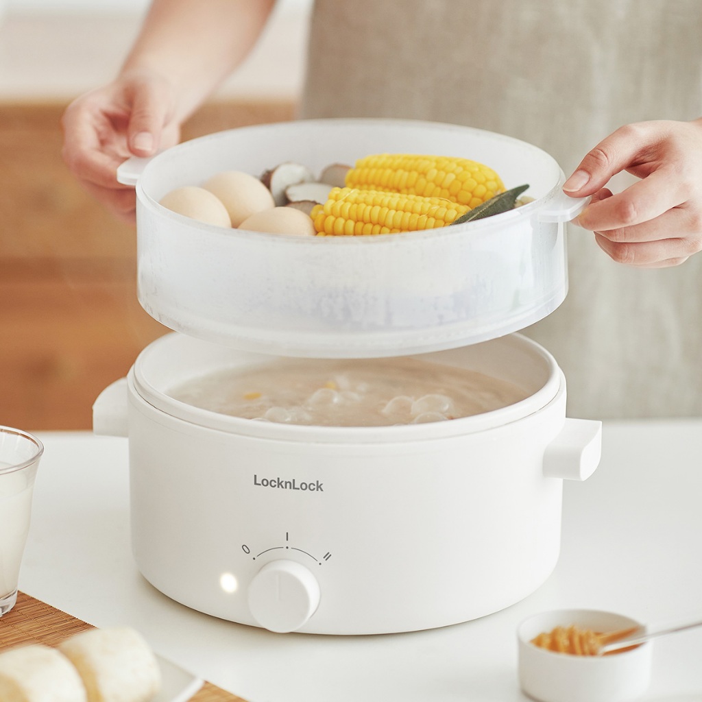 Nồi điện đa năng LocknLock Bianco Electric Multipot EJP134IVY , 5L , 1350W , Phủ men sứ - K-MALL