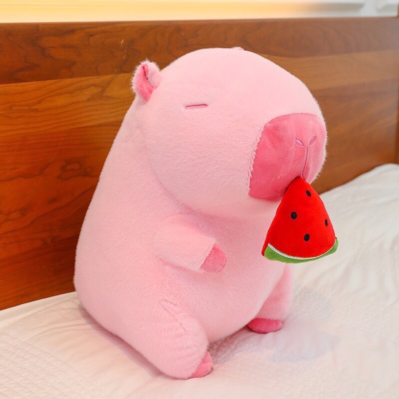 Gấu Bông Capybara Màu Hồng Cappybara Hồng Dễ Thương Capybara Mầu Hồng Cao Cấp Chất Liệu Vải Lông Mềm Mại