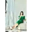 Đầm midi tay bồng bún eo 2 màu xanh, vàng A2392