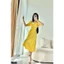 Đầm midi tay bồng bún eo 2 màu xanh, vàng A2392