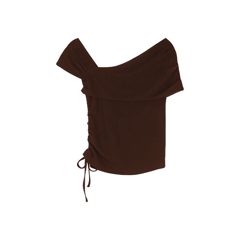 Áo nữ Croptop Lệch Vai Hàn Quốc rút dây ôm eo cuốn hút A238 | BigBuy360 - bigbuy360.vn