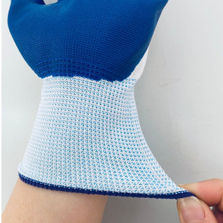Găng tay bảo hộ lao động N518 phủ cao su xanh dùng bốc xếp hàng sửa xe làm vườn chống cắt chống dầu bởi OKAMAS STORE