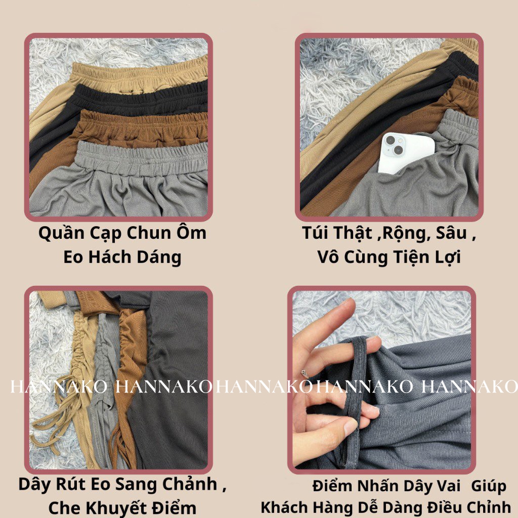 Set Áo Trễ Vai Nữ Kèm Quần Sooc Xòe  Set Bộ Áo Nữ Lệch Vai Dây Rút Chất Thun Tăm 124 222