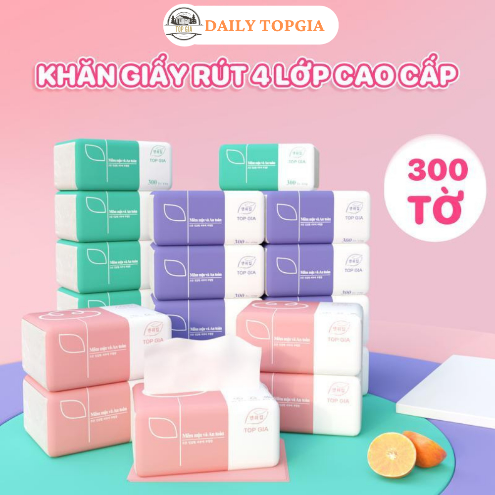 Giấy ăn gấu trúc Top Gia khăn giấy rút  gói tiện lợi thận thiện môi trường mềm mịn tiết kiệm