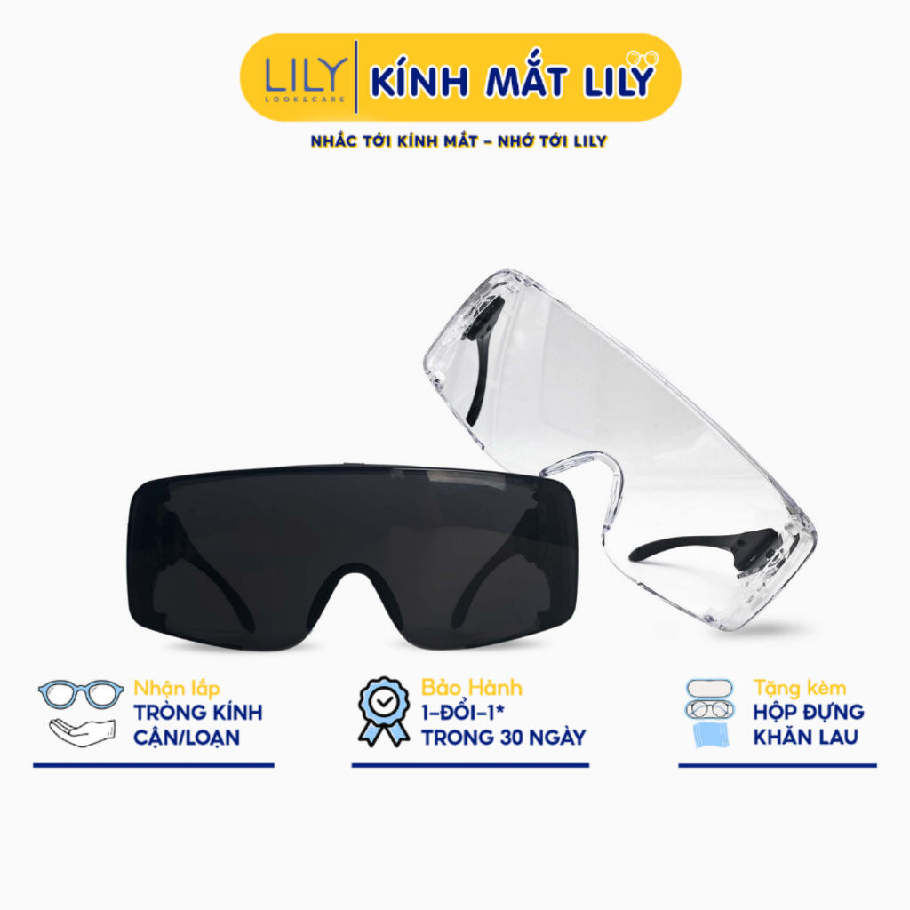 Kính chắn bụi đi đường LILY EYEWEAR chất liệu nhựa cao cấp kiểu dáng màu sắc thời trang, an toàn KC1624