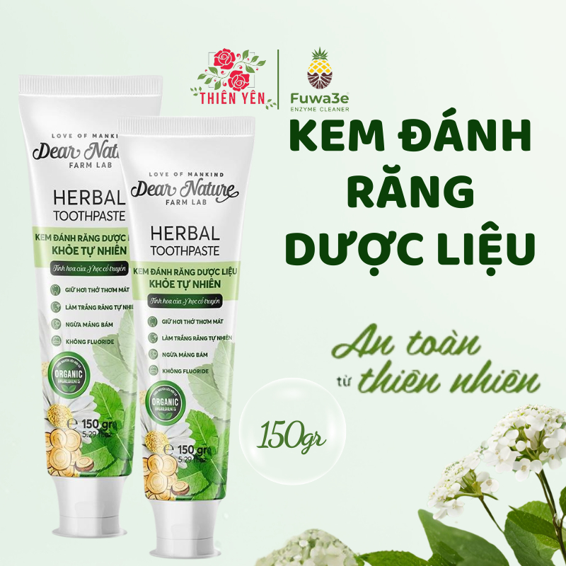 Kem đánh răng thảo dược Dear Nature Khỏe Tự Nhiên làm sạch trắng răng ...