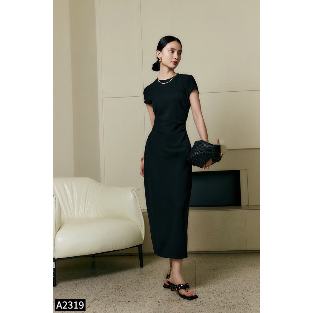 Đầm body thun cotton vân gạo 3 màu siêu sang chảnh A2319