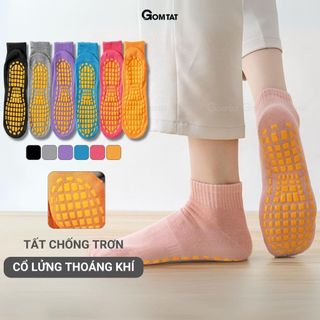 Tất chống trơn trượt cao cấp GOMTAT nhiều kích thước dành cho nam nữ và trẻ em, chất liệu cotton mềm mịn- JZ-2504