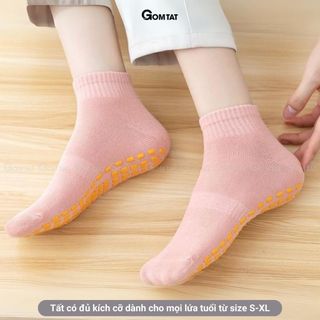 Tất chống trơn trượt cao cấp GOMTAT nhiều kích thước dành cho nam nữ và trẻ em, chất liệu cotton mềm mịn- JZ-2504