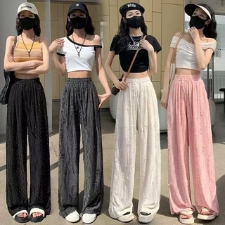 Quần ống rộng đính đá