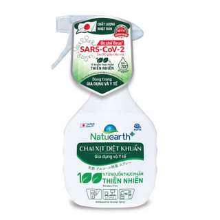 Combo 03 Chai Xịt khuẩn Natuearth 410ml Plus Dành cho vật dụng trong gia đình và diệt khuẩn trên da tay