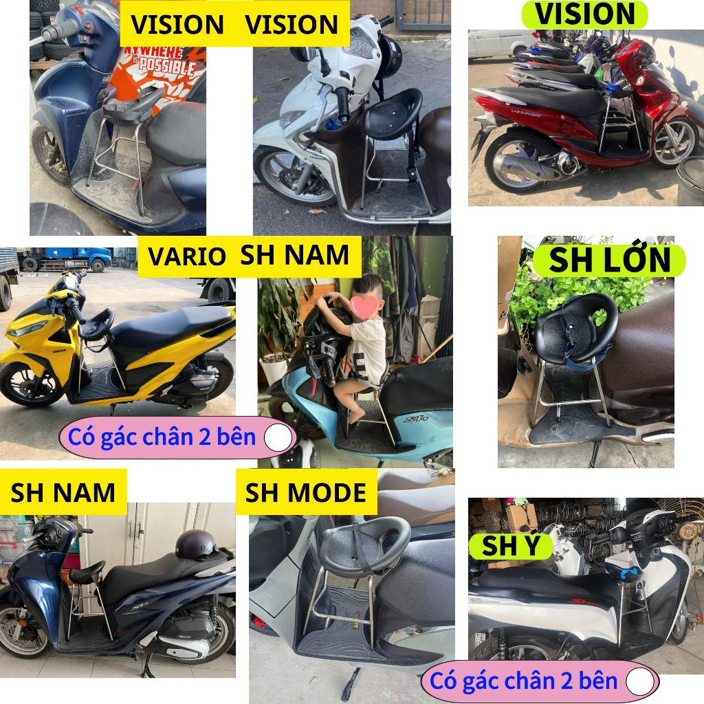 [ĐÔN NHỰA] GHẾ ĐÔN GA INOX YÊN NHỰA ĐI XE TAY GA  AN TOÀN CHO BÉ