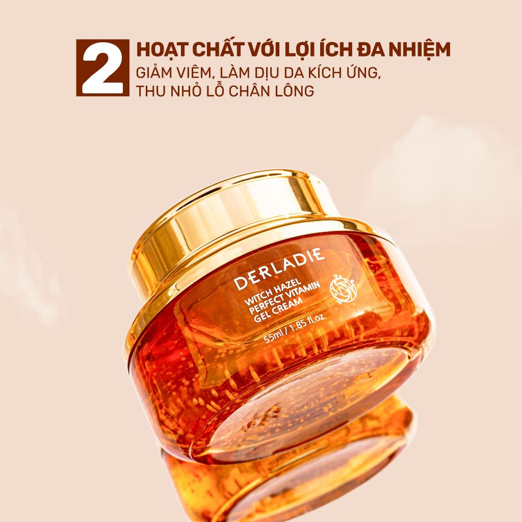 Ảnh Bộ Đôi Serum Kem Dưỡng Giảm Mụn, Mờ Thâm Chiết Xuất Phỉ Derladie Witch Hazel Perfect Vitamin 55ml 3