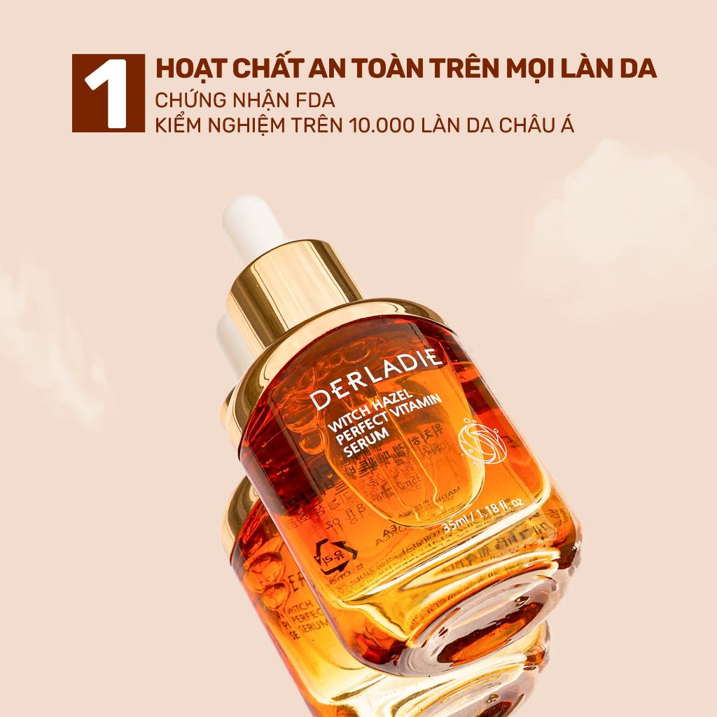 Ảnh Bộ Đôi Serum Kem Dưỡng Giảm Mụn, Mờ Thâm Chiết Xuất Phỉ Derladie Witch Hazel Perfect Vitamin 55ml 4