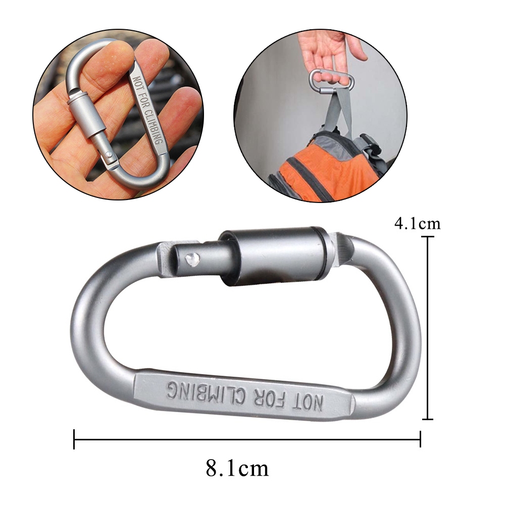 Ảnh Móc Khóa Đi Phượt Cao Cấp Móc Chữ D Leo Núi Chất Liệu Hợp Kim Nhôm Chắc Chắn YESURE ( Màu ngẫu nhiên ) 1