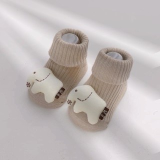 Tất vớ cổ cao gắn thú dễ thương cho trẻ sơ sinh 3-10kg. Phụ kiện trẻ em quảng châu. Dino Kids