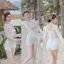 SET ÁO TAY DÀI PHỐI ÁO BRA LOANG MÀU VÀ QUẦN SHORT, SET ĐỒ NỮ ĐI BIỂN | MEOINDAHOUSE