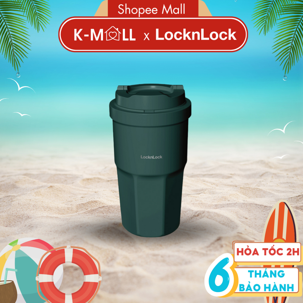 Ly giữ nhiệt LocknLock Vacuum Coffee Tumbler 460ml LHC3329 Xanh, Inox 316L, sơn tĩnh điện  - K-MALL