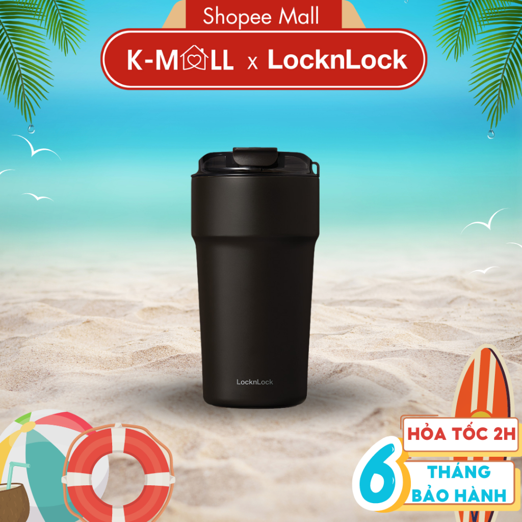 Ly giữ nhiệt LocknLock Metro Cafe Tumbler 500ml LHC4357 Màu Đen, thép không gỉ 304 , phủ sứ - K-MALL