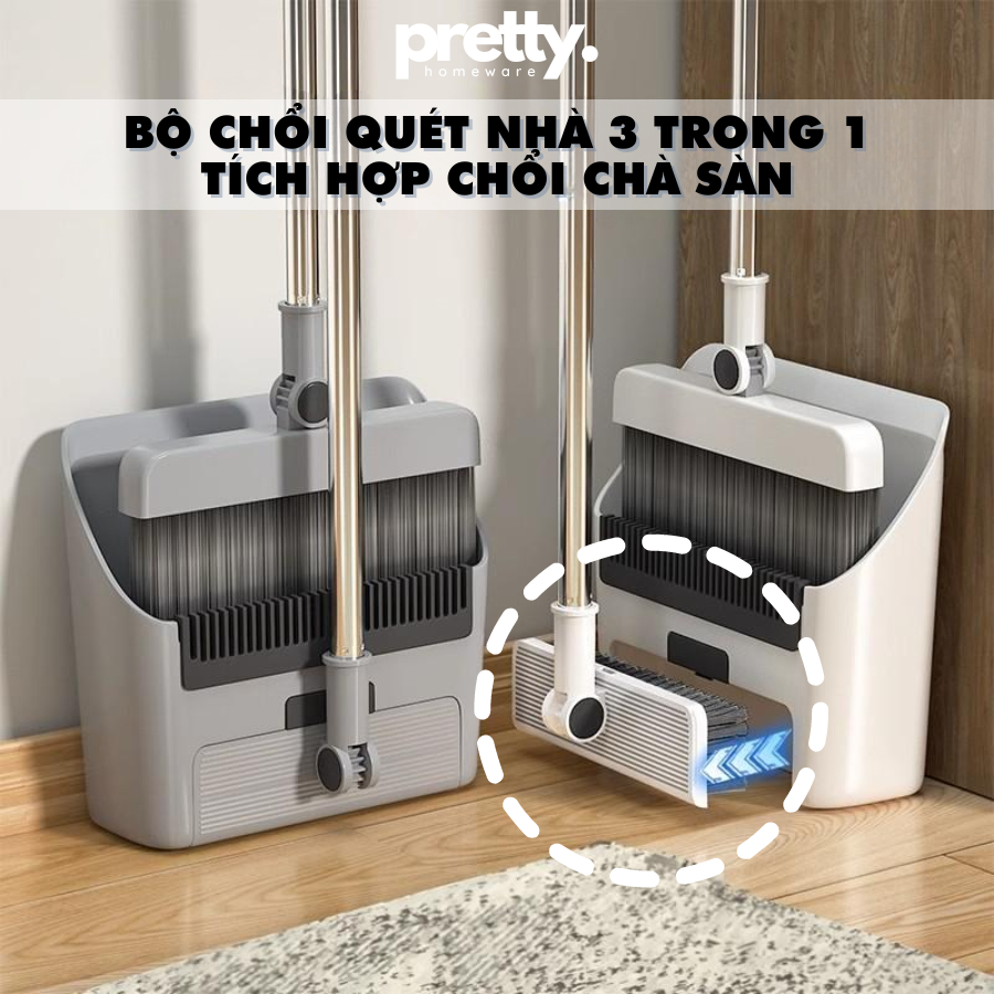 Bộ Chổi Quét Nhà Kèm Hót Rác 3 Trong 1, Chổi Chà Sàn Thiết Kế Đi Kèm ...