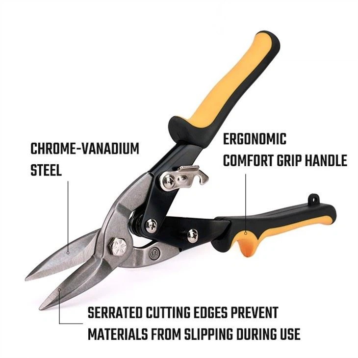 Kéo cắt tôn WORKPRO 10 inch (250mm) mũi thẳng WP214017 bằng thép Crom-vanadi siêu bền - Hàng chuẩn chính hãng
