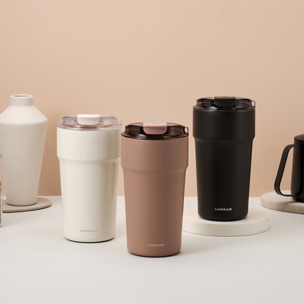 Ly giữ nhiệt LocknLock Metro Cafe Tumbler 500ml LHC4357 Màu Ngà, thép không gỉ 304 , phủ sứ - K-MALL