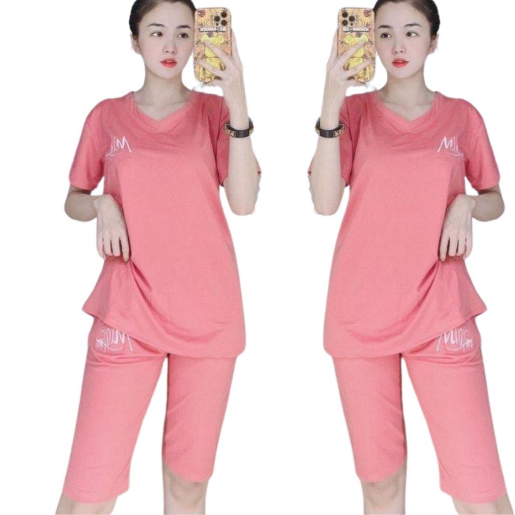 Đồ Bộ Nữ Đồ Bộ Mặc Nhà Bigsize Bộ Đồ Ngủ Nữ Quần Lửng Ngố Mặc Nhà ESHOP Đồ Mặc Nhà Trung Niên DB16