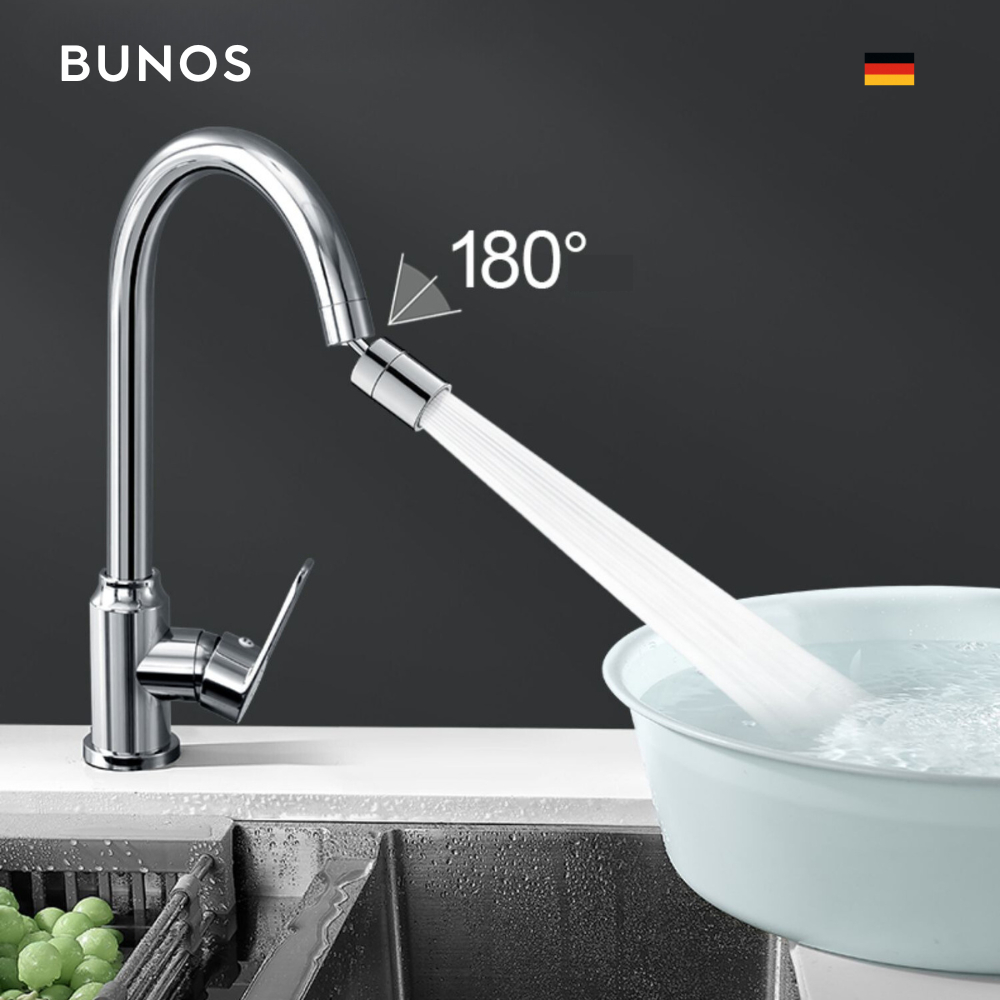 Vòi rửa chén nóng lạnh BUNOS chất liệu thép không gỉ, 2 chế đô phun nước
