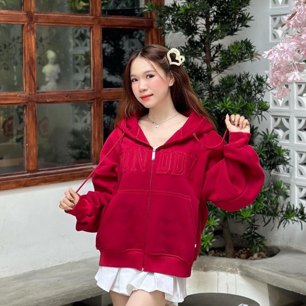 HODDIE BOXY-Áo Khoác Zip Boxy CINDDYBRAND In Hình Ngôi Sao Nam Nữ ...