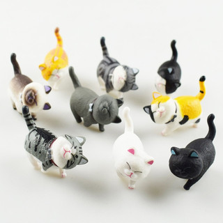 Mèo Đi Bộ Set Mô Hình 9 Mèo Nhỏ Cute Decor Bàn Học Xả Stress - Làm Tiểu Cảnh - Đồ Chơi Ô Tô