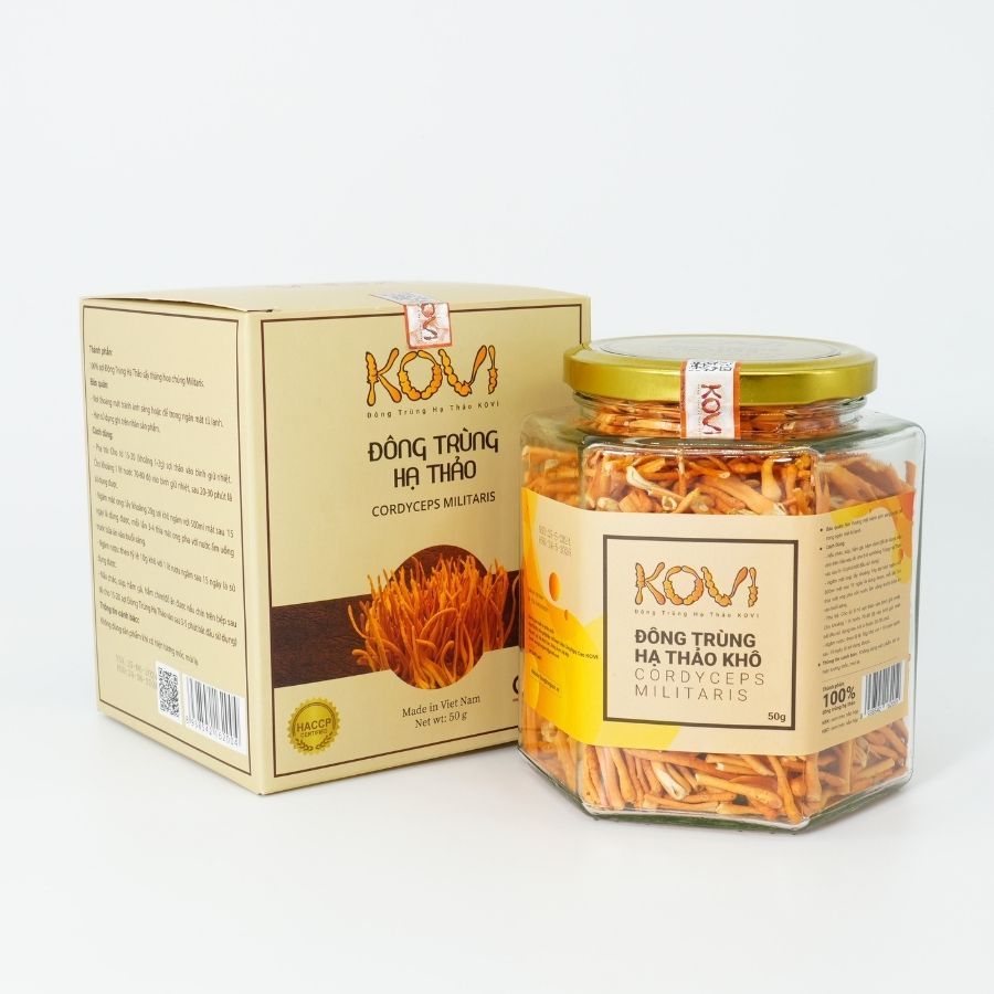 Đông trùng hạ thảo KOVI sấy khô thăng hoa KOVI 50g | Hàng Vip 1 Đạt Ocop 4 Sao