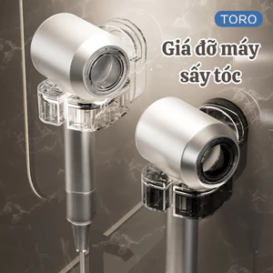 Giá đỡ máy sấy tóc nhà tắm xoay 360 có cốc hút chắc chắn dán tường chịu lực tới 15kg tiện lợi