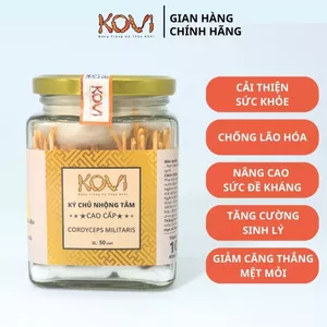 Đông trùng hạ thảo KOVI ký chủ nhộng tằm nguyên con - Lọ 50 con - Hàng VIP 1 Đạt chuẩn OCOP 4*