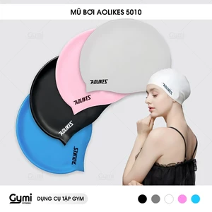 Mũ Bơi Aolikes 5010 - Nón Bơi Người Lớn Nam Nữ Che Tai Silicon Chống Nước - AL5010