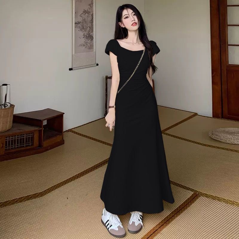 Váy đầm maxi nữ cộc tay dáng dài chất liệu co giãn hàng QCCC xu hướng Hàn Quốc XIMIMI SP187