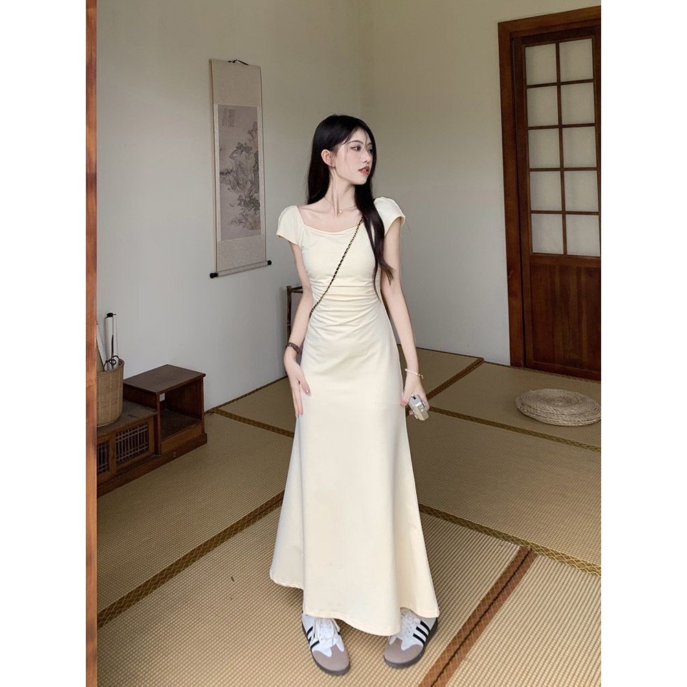 Váy đầm maxi nữ cộc tay dáng dài chất liệu co giãn hàng QCCC xu hướng Hàn Quốc XIMIMI SP187
