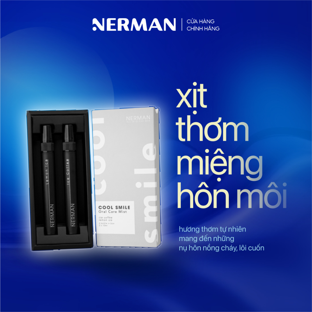 Ảnh Xịt thơm miệng Nerman Cool Smile 2 hương Ice Coffee & Lemon Ice 10ml/chai 1