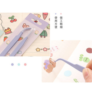 Set 2 nhíp gắp sticker màu pastel - nhíp gắp đồ thủ công thép không gỉ an toàn