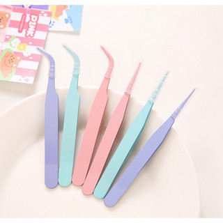 Set 2 nhíp gắp sticker màu pastel - nhíp gắp đồ thủ công thép không gỉ an toàn