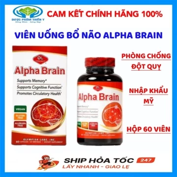 Viên Uống Bổ Não Olympian Labs Alpha Brain Tăng Cường Chức Năng Bộ Não, Hỗ Trợ Tuần Hoàn Não - Hộp 60 viên