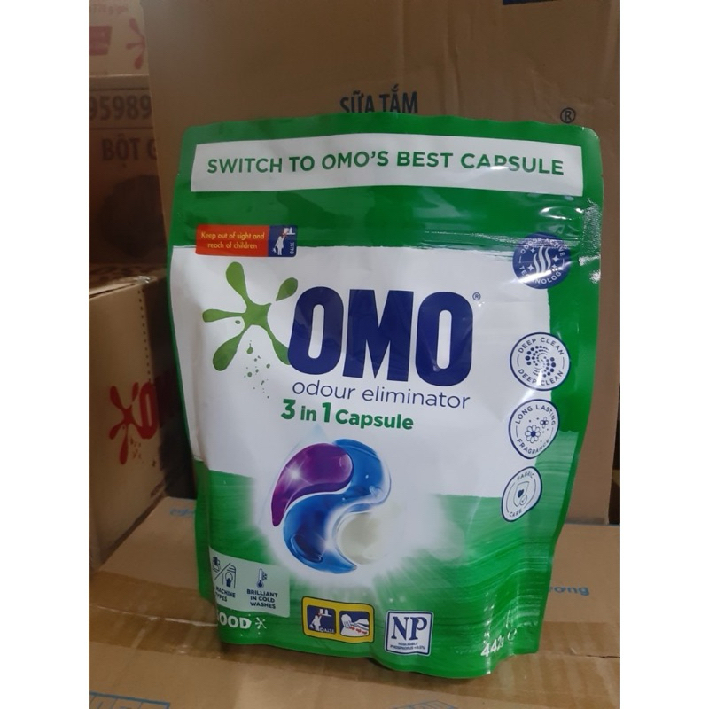 túi viên giặt tiện lợi OMO / maxkleen 3 trong 1 (30 viên/túi)