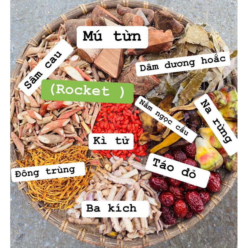 Set Rocket Tây Bắc-Combo 10 vị Na rừng,đông trùng,ba kích tím,sâm cau đỏ,tích dương ,táo đỏ kỷ tử,rễ cây mú từn 3kg