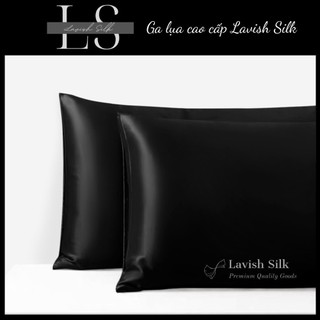 [Best seller]]Trọn Bộ Chăn  Ga Gối  Lụa Lavish Silk Cao Cấp Mát Lạnh Hàng Loại 1  _Màu Đen