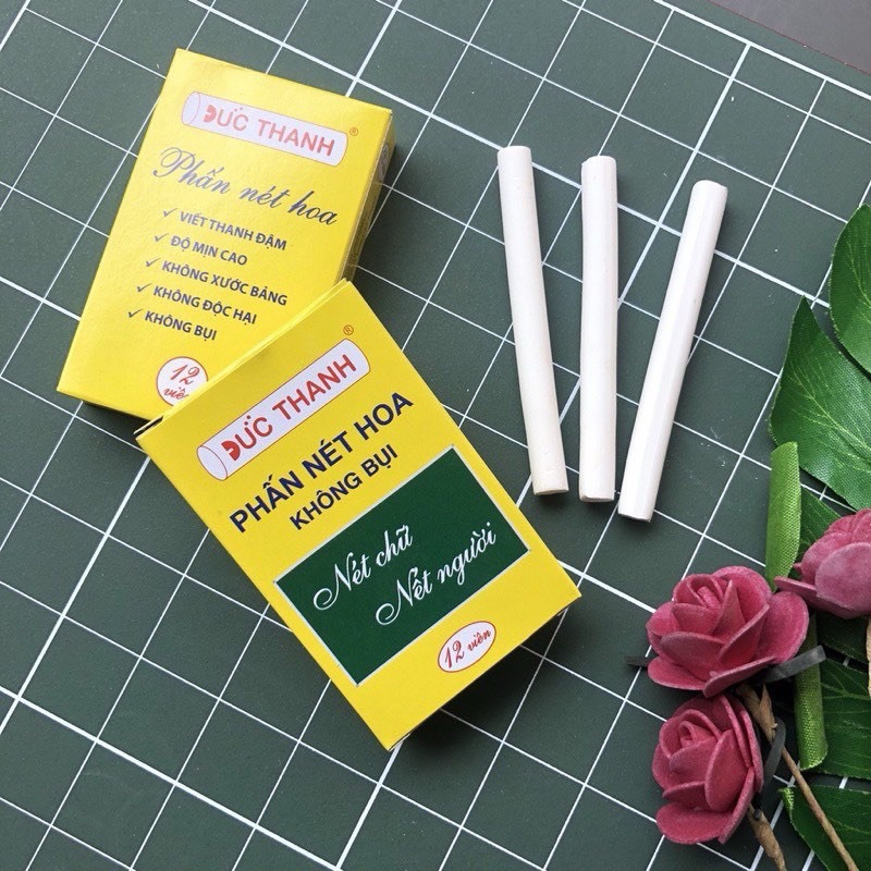 PHẤN VIẾT BẢNG KHÔNG BỤI ĐỨC THANH - 12 VIÊN/ HỘP - VPP QUỐC HUY