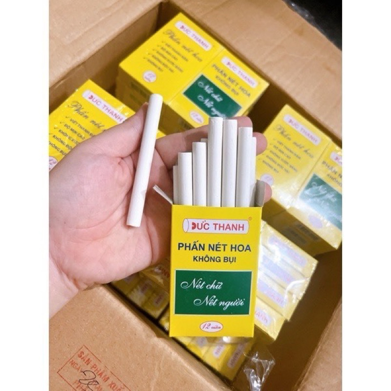 PHẤN VIẾT BẢNG KHÔNG BỤI ĐỨC THANH - 12 VIÊN/ HỘP - VPP QUỐC HUY