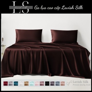 [Best Seller]Trọn Bộ Chăn  Ga Gối Lụa Lavish Silk Cao Cấp Mát Lạnh Hàng Loại 1- Nâu socola